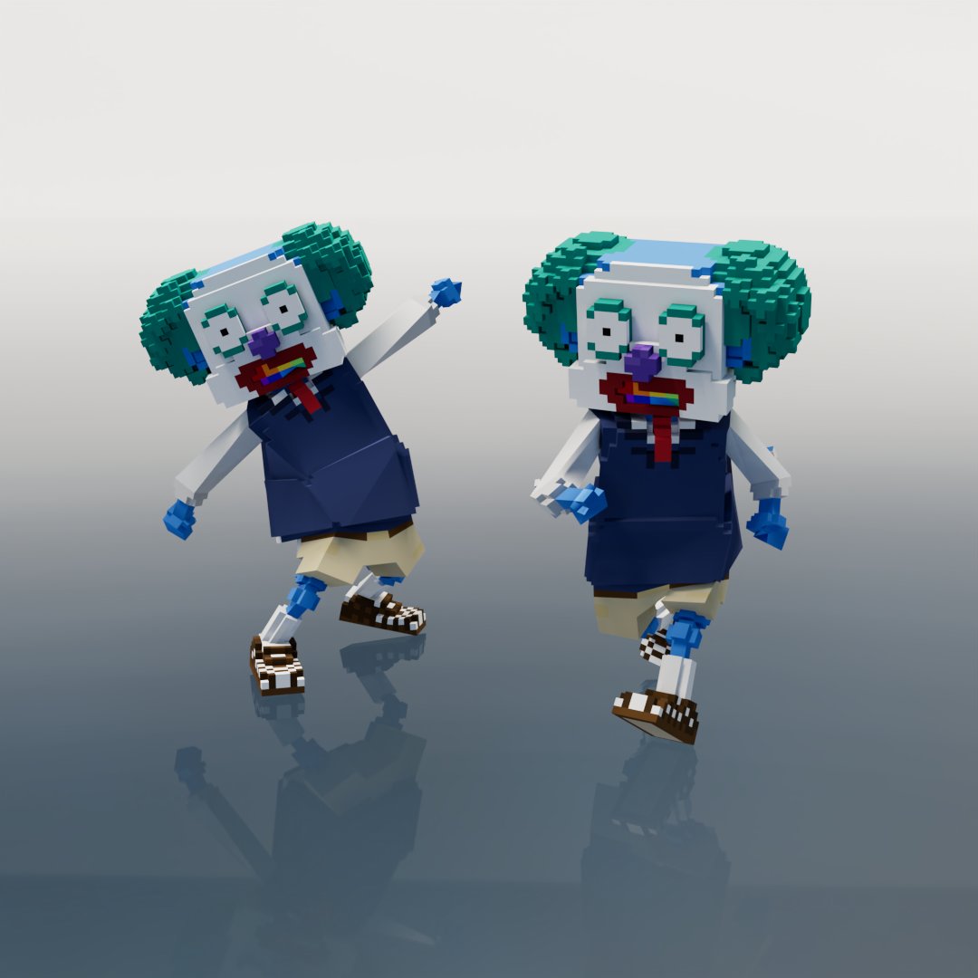Adamski_eth's tweet photo. Let's do something... in honor of @CIMAdownNFT pick someone to tag and send them a special GM message. So...

@AmgKalle good morning... hope you have a great day and remember if you aren't clowning around, you're doing it ALL wrong. 

Voxel courtesy @TinyClownHerb 

#LifesAJoke https://t.co/16aeINbhjn
