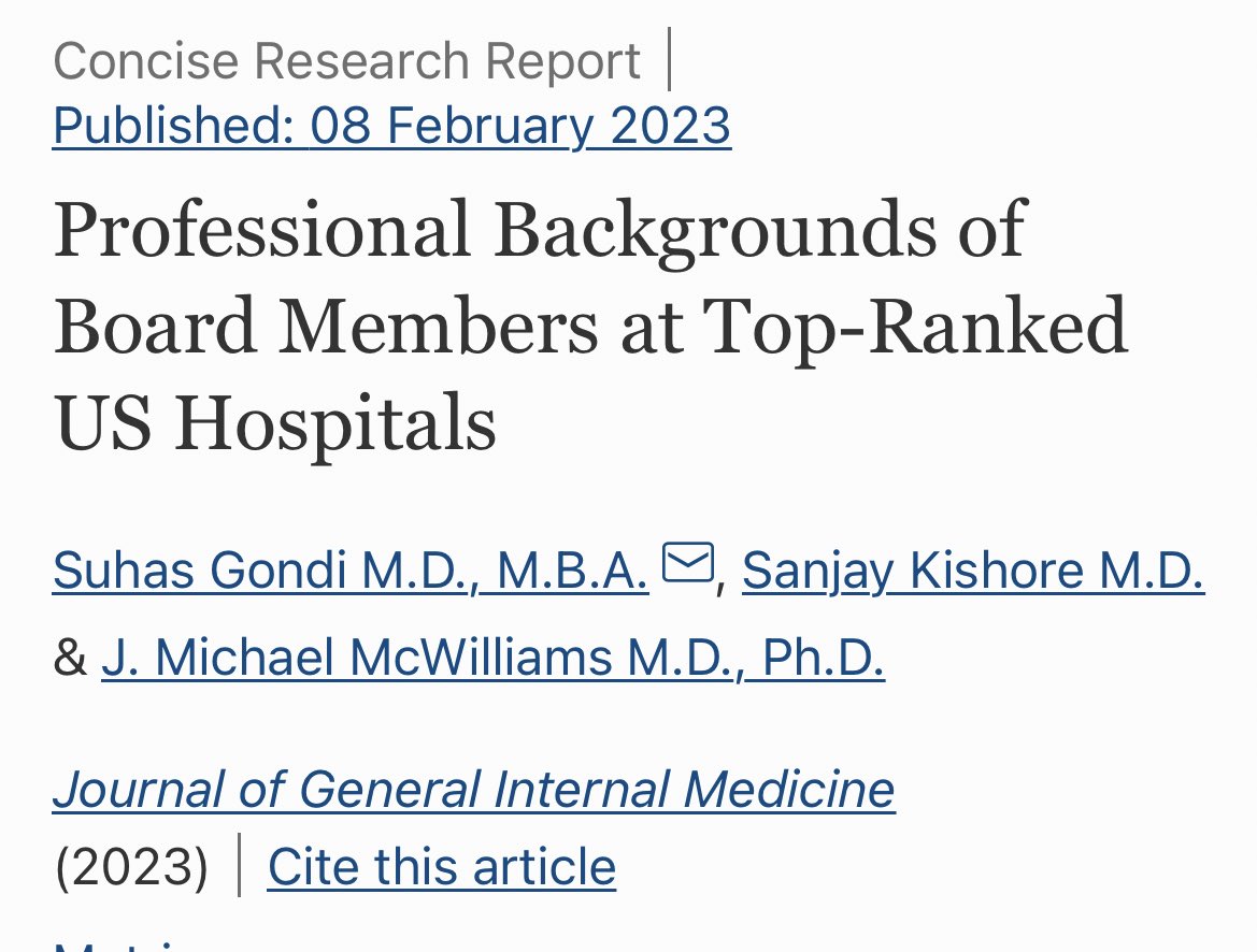 Suhas Gondi (@suhas_gondi) on Twitter photo As we learn more and more about how financial forces & profit motives drive our hospitals, exploit workers, and harm patients, <a href="/sanjaykishore31/">Sanjay Kishore, MD</a> and I often wondered: who is actually in charge of our health systems?
To shed light, we looked at the boards of top US hospitals.
1/x As we learn more and more about how financial forces & profit motives drive our hospitals, exploit workers, and harm patients, <a href="/sanjaykishore31/">Sanjay Kishore, MD</a> and I often wondered: who is actually in charge of our health systems?
To shed light, we looked at the boards of top US hospitals.
1/x