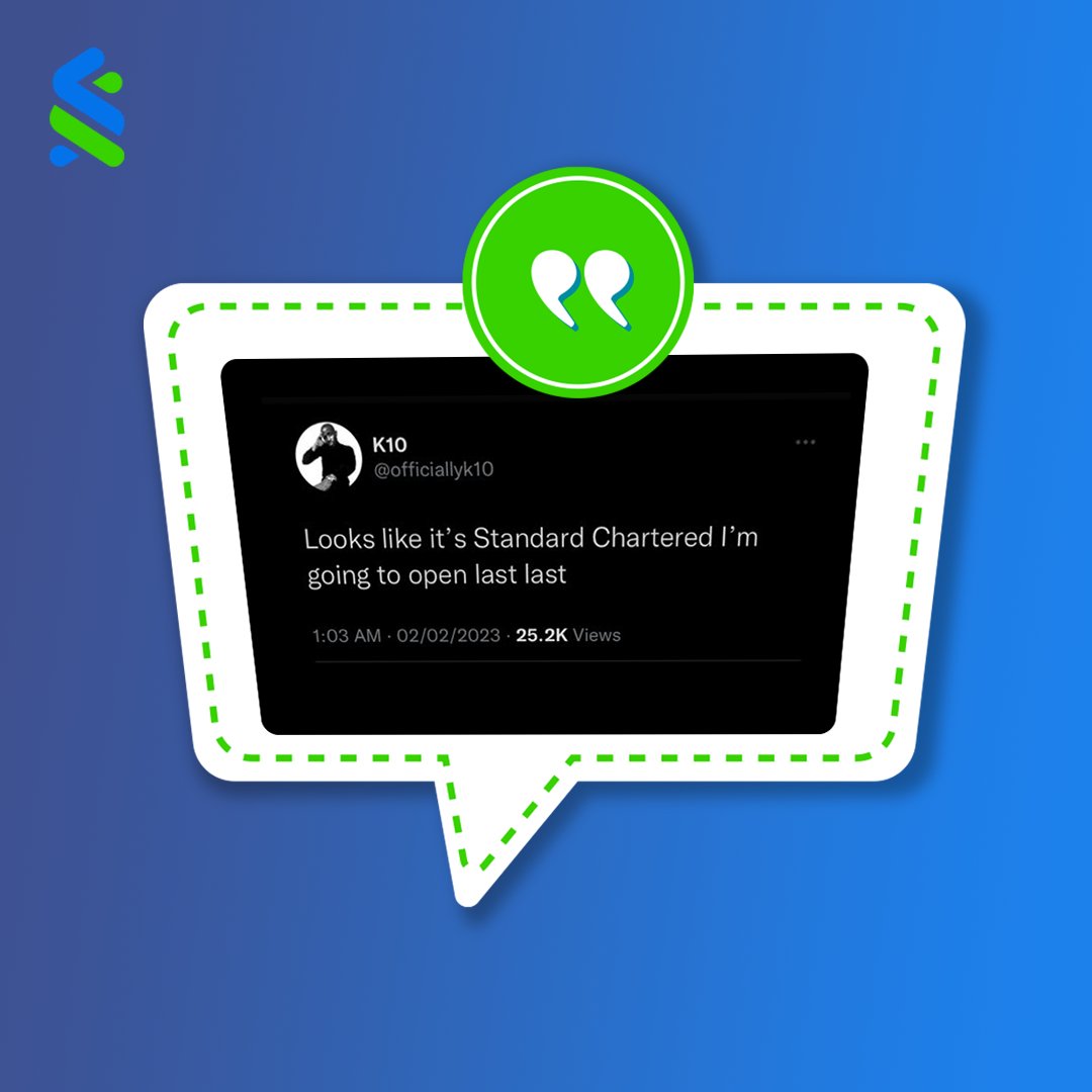 StanChartNG's tweet photo. Words on the street have it that we are your best bet! If you haven't opened an account with Standard Chartered, what are you waiting for?
Simply download the Standard Chartered mobile app from your respective app store to open an account in seconds.
#SCMobileApp #StanchartNG https://t.co/pG2IgrNJrk