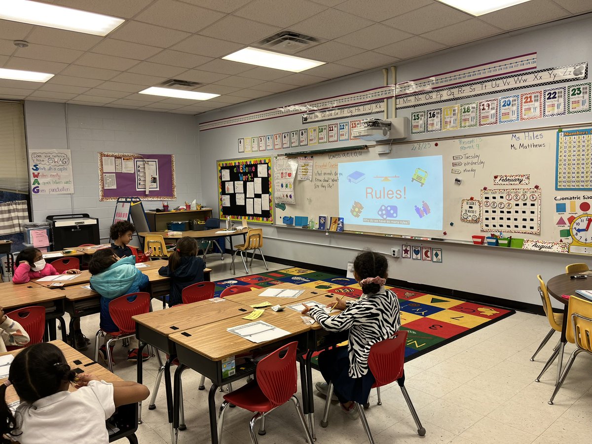 wendy_widis's tweet photo. @MatthewsAiyannaโs first graders are learning all about #rulesrulesrules! Ss shared that rules make our world fair, safe, and organized!!๐๐ป@FcsSkills @AllisonSESSSW @shavanda_toomer @WoodlandES https://t.co/tzcoURgcZs