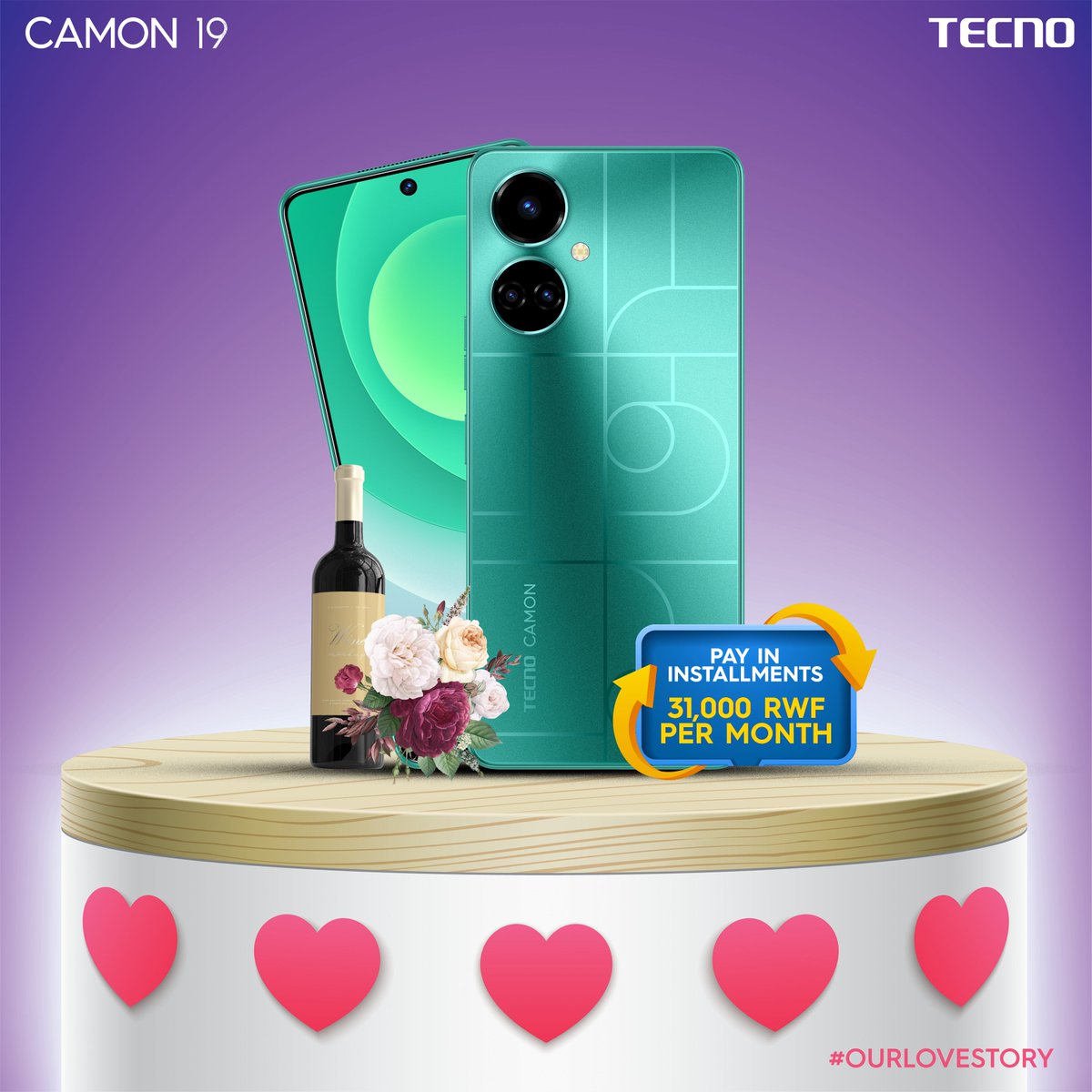 TECNOMobileRW's tweet photo. Get the amazing CAMON 19 with (128GB ROM+6GB RAM) at just 31,000 Rwf per month! With installment payment options.
Owning your dream Smartphone is easier than ever! Buy It now and get a Bottle of wine for free.
isn't amazing?
#tecno #tecnomobilerw #camon19 https://t.co/WN7SYTUdeR