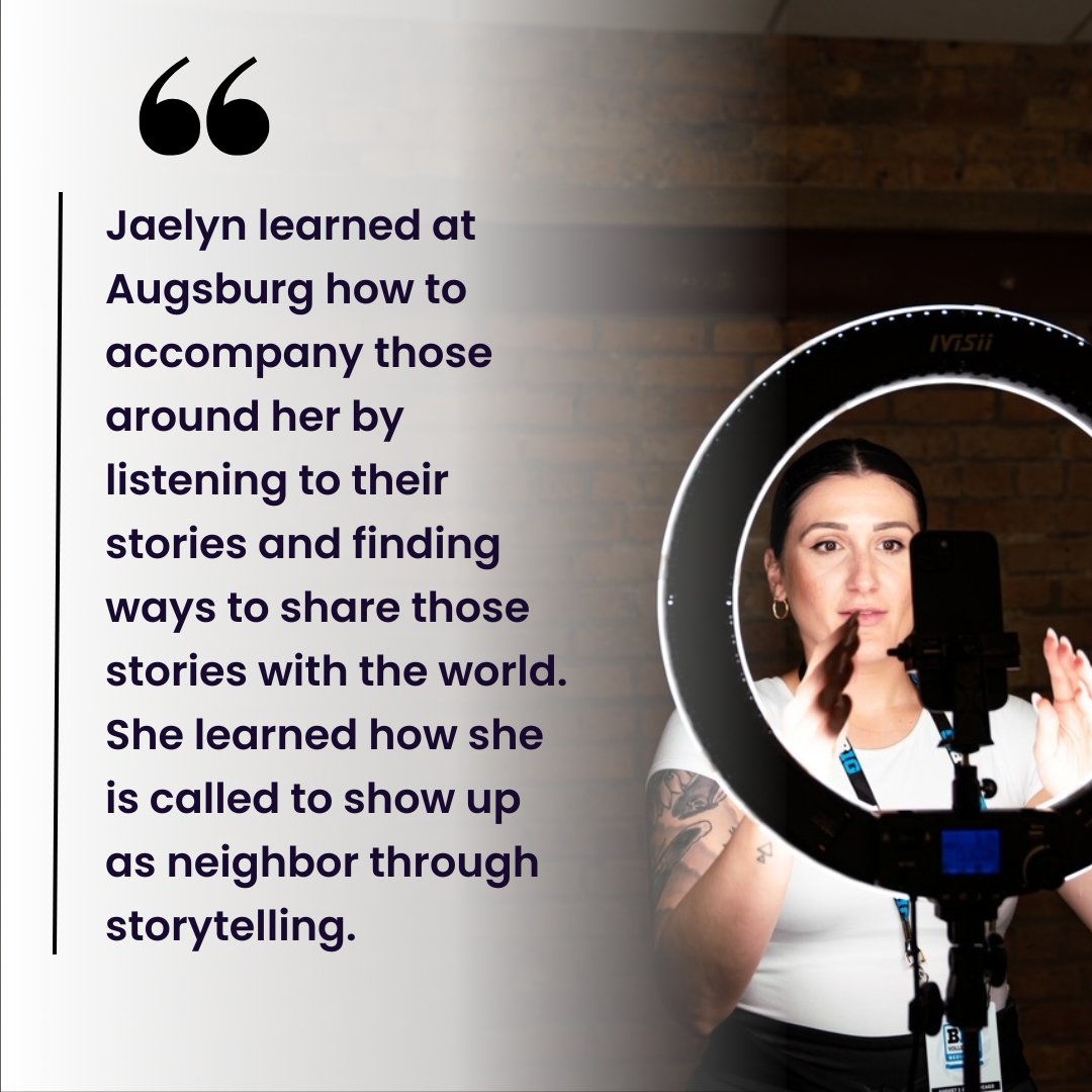 HubRiverside's tweet photo. We were intrigued to hear Jaelyn’s story after a tweet last summer where she answered the question “What is your calling?”

This is a story about how an Augsburg alum became an engaged neighbor through learning about her own vocation. @NCAAJae @AugsburgU 

https://t.co/wwq4EWeU9l https://t.co/l9gcR2OtrM