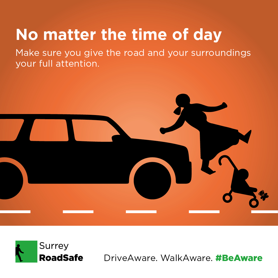 SurreyRS's tweet photo. Whether you're using the roads during daylight hours, dusk, dawn or night you need to give them & your surroundings your full attention.
Even if visibility is good, you need to be alert & #ExpectTheUnexpected to keep all road users safe.
#DriveAware #WalkAware #BeAware https://t.co/ZmM2sB4qRD
