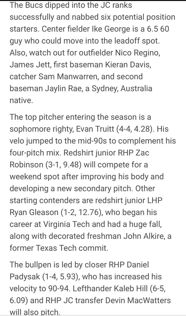 CSU_BucBaseball's tweet photo. Per @d1baseball’s @BigSouthSports Preview:

FR Of The Year: @Ashton_Wilson12

Top ‘23 Prospects:
9. @Zac_Robinson_
14. @rjgleason6 
23. @jamesjett00 
34. @DanielPadysak 
37. @IkeGeorge11 

Top ‘24 Prospects:
2. @EvanTruitt7 

Impact FR:
1. Wilson
3. @JohnAlkire35 

#GoBucsGo https://t.co/C6rmVvbgHu