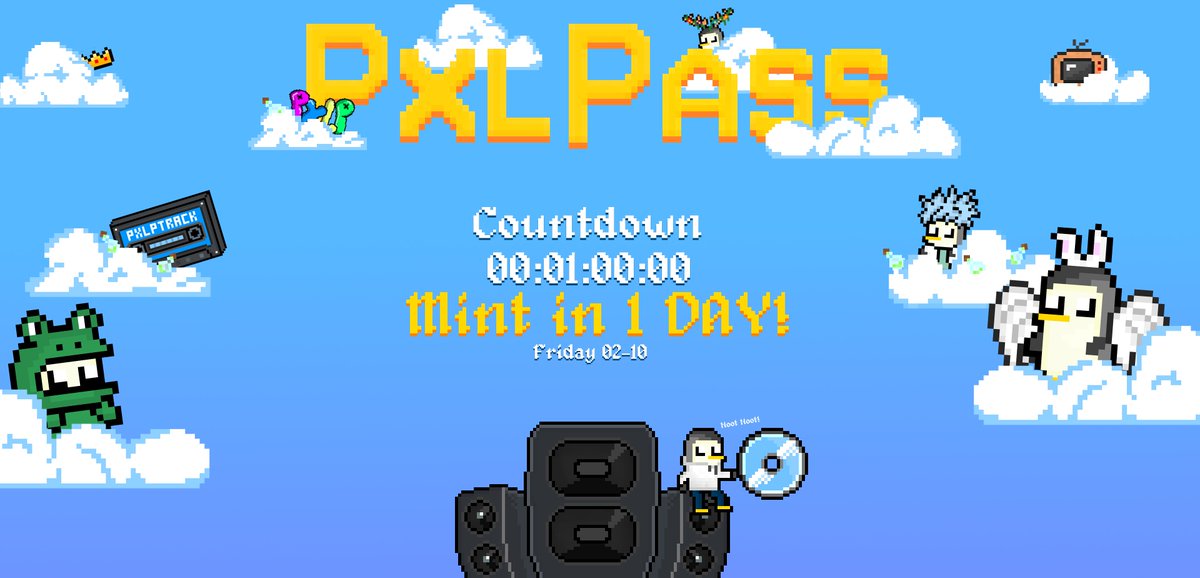 Tomorrow is the day we all have been waiting for!.💙🐧

PxlPass mint (Friday 02-10)!. 75 Passes total supply!✨

Join the discord in time to grab one of the last Whitelist spots, discord.gg/kq8YFwhrW2

#Cardano #CNFTs #NFTs #NFT #CNFTCommunity