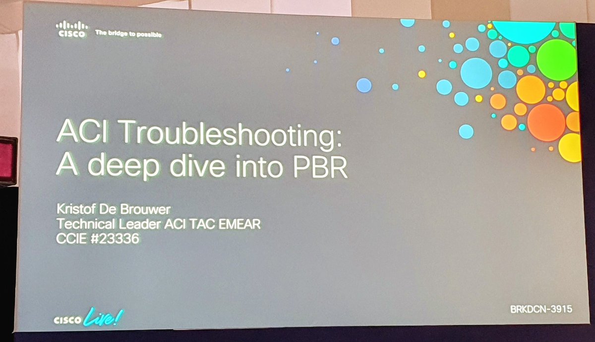 gp_ifconfig's tweet image. The best lessons are learned when you are in trouble or when you are not afraid to make trouble.

Packet walks and troubleshooting sessions are definitely the best. 

#CiscoLiveEMEA #CiscoACI