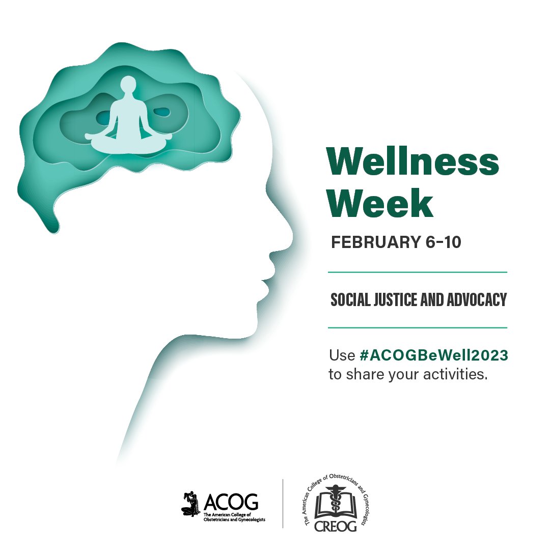 Improve your community’s wellness through advocacy efforts. Enlist faculty, staff, or ACOG resources to create advocacy learning opportunities. Share your ob-gyn advocacy priorities using #ACOGBeWell2023. Explore ideas to improve wellness in your program: bit.ly/3kNQy5Z