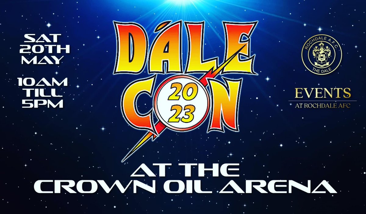 rochdaleevents's tweet photo. โก๏ธWelcome to DaleConโก๏ธ
The highly anticipated cosplay event is returning to the Crown Oil Arena! ๐ฆธ๐ผโโ๏ธ๐ฆนโโ๏ธ
Tickets are now on sale at https://t.co/lYEAYl43VC & start from ยฃ5 per child!
#dalecon #comiccon #rochdalecomiccon #thingstodoinrochdale https://t.co/ZyCNftumLi