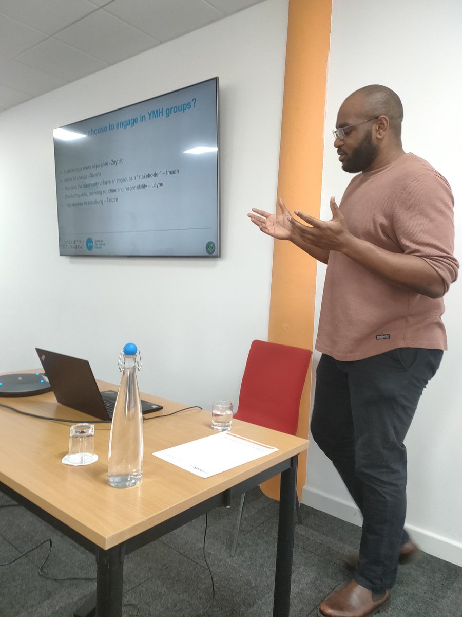 Niyah Campbell, youth involvement co-lead at UoB, presenting involving young experts by experience in the design of clinical trials #adeppinvestigatormeeting #PPIE