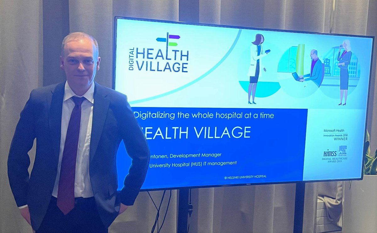 Healthvillage_'s tweet photo. HUS Digital Health Village being presented to the Austrian Minister for Health Mr. Johannes Rauch. Thank you for the opportunity! 
@AustriainFIN @johannes_rauch #DiGiTALhealth #healthcare #digitalization @HUS_fi https://t.co/2tggm4Znm3
