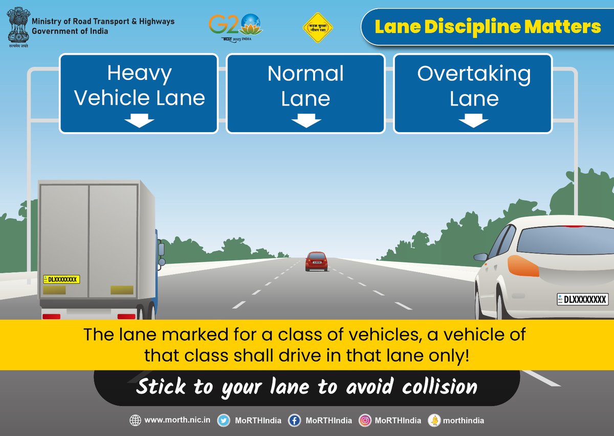 Become a responsible driver and drive in your dedicated lane. #NoPainDriveInLane