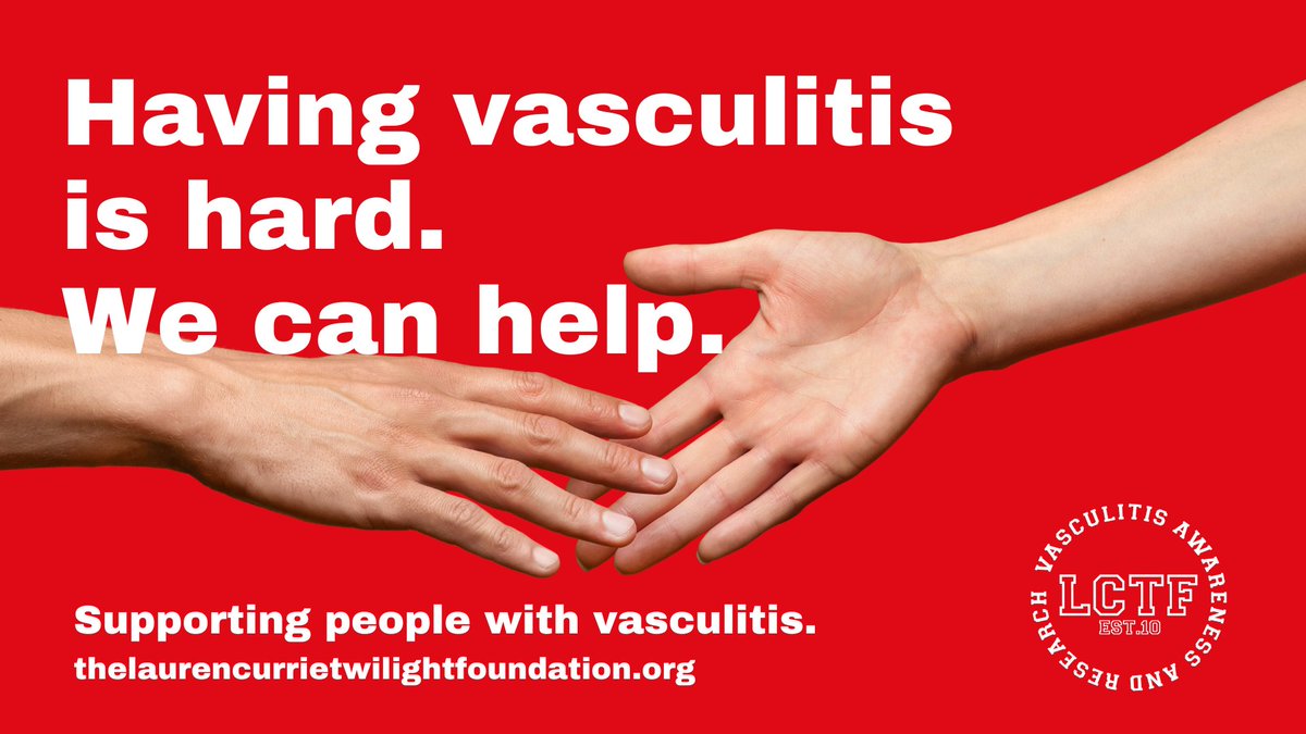 LCTFoundation's tweet photo. Do you have vasculitis? If you’ve been diagnosed recently, you’re probably a bit overwhelmed. We can help – from information to practical and emotional support. You’re not alone.

See here for more: https://t.co/zXKly3zhq3

#vasculitis #support #LCTF #vasculitisawareness https://t.co/aiStT5YZpN