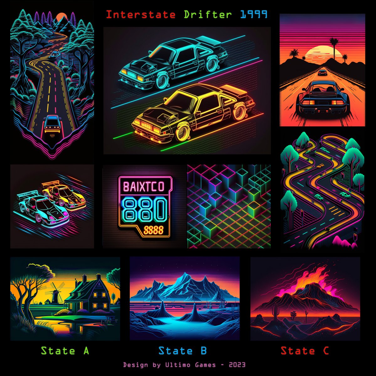 GamesUltimo's tweet photo. Just like the game :) https://t.co/DmzqBXZuvl #interstatedrifter #1999 #moodboard #MidjourneyAI https://t.co/MAMDBHTnex