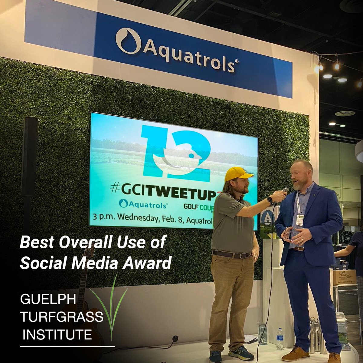 Thank you to <a href="/GCImagazine/">GOLF COURSE INDUSTRY</a> and <a href="/Aquatrols/">Aquatrols Company</a> for awarding us the Best Overall Use of Social Media in the #GCITweetUp23 Awards Campaign. Cam Shaw (<a href="/cshaw04/">ℂ𝕒𝕞 𝕊𝕙𝕒𝕨</a>) graciously accepted the award yesterday on behalf of <a href="/SaraMStricker/">Dr. Sara</a> at the #GCSAAConference trade show #GIS2023 #GuelphTurf