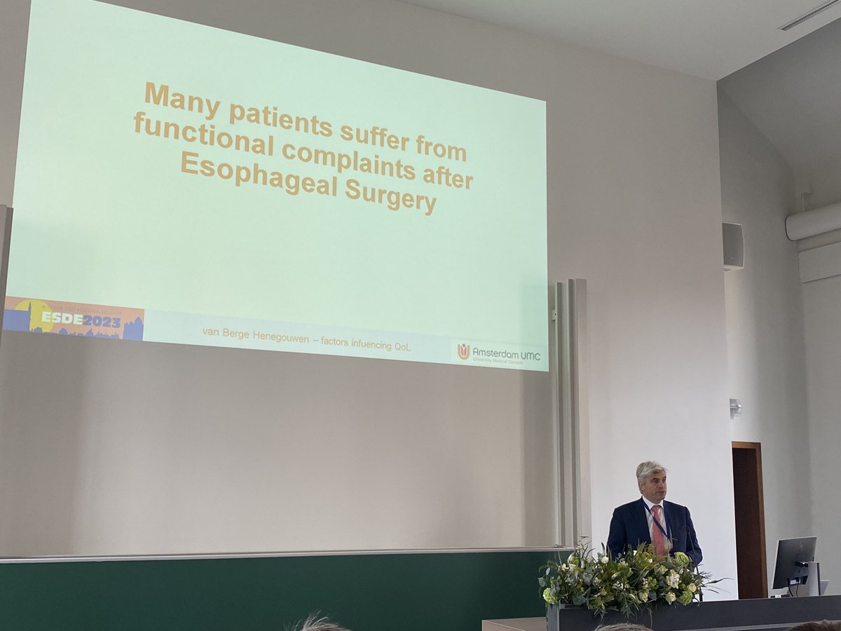 Lorenzo Ferri MD PhD (@lferri123) on Twitter photo Mark van Berge Henegouwen <a href="/mivanbh/">MarkvanBergeHenegouwen</a> providing a great insight on quality of life after Esophagectomy <a href="/esde2023/">ESDE2023</a> Mark van Berge Henegouwen <a href="/mivanbh/">MarkvanBergeHenegouwen</a> providing a great insight on quality of life after Esophagectomy <a href="/esde2023/">ESDE2023</a>