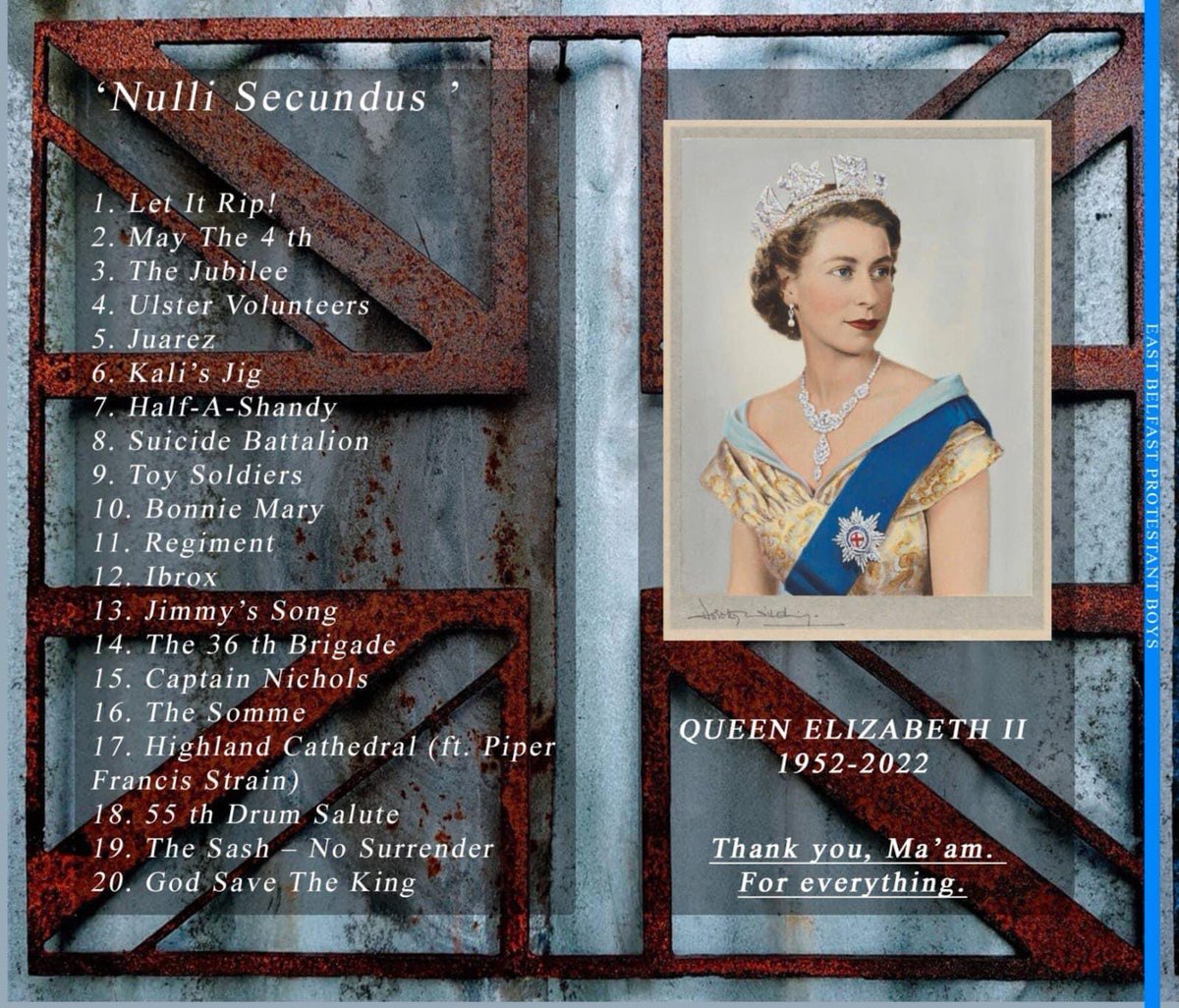 Harpo_FTG's tweet photo. Nulli Secundus now released. You can get yourself copy from the Union Jack Shop, Newtownards Road or contact any member out of the band 🇬🇧🥁

Get them while you can ⚫🔵 https://t.co/0vEFG0dtc0