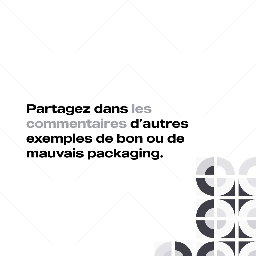 DarkCodeCompany's tweet photo. 3/3 
Il peut attirer la cible, mais aussi la révulser s'il est mal fait.

Partagez avec nous d’autres exemples de bon ou de mauvais packaging. 👇🏿😊

#design #packaging #ux #Dark_Code https://t.co/tiSBV4x9zL
