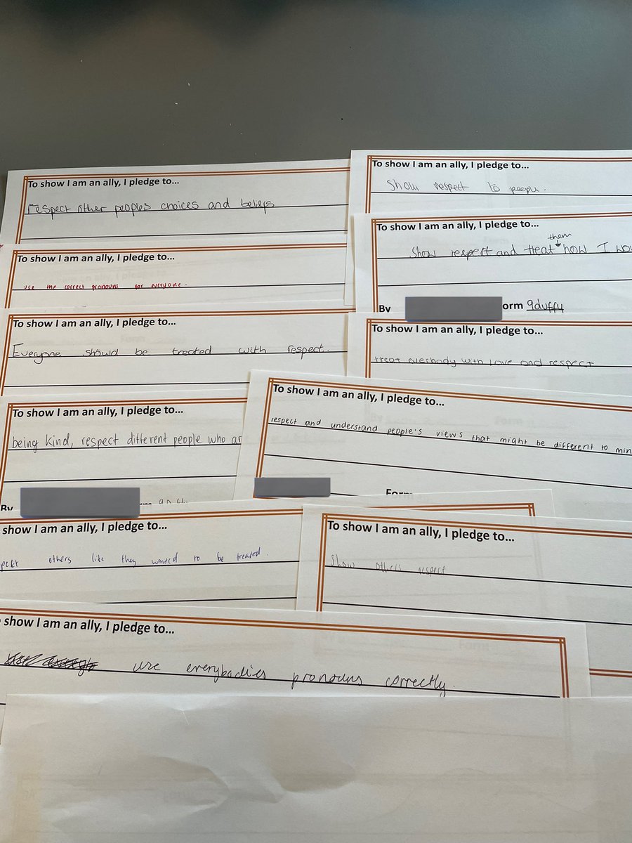 Great discussion about being an ally in form time today with 9D incl respecting people with different views, beliefs and ways of life. We also talked about pronouns and showing respect. I’m so proud of them @MEACentral #LGBTHM