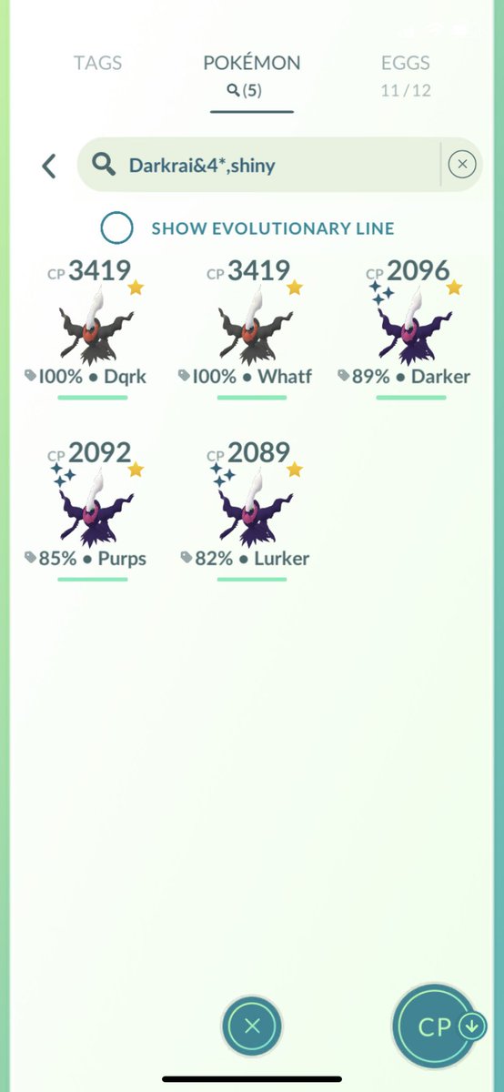 plcboo's tweet photo. @brandontan91 Pretty lucky with Darkrai; 2 💯 &amp; 3 ✨ with only 28 raids https://t.co/2CPBxkY3QB