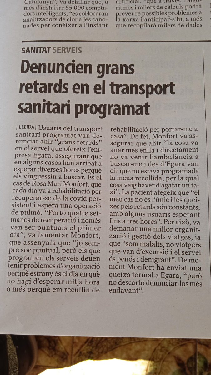 rosamarimonfort's tweet photo. Aquest es el meu últim tuit, No em surt res al dret, estic de pega, on posa mitja hora d’espera a la pàg.9, està malament, si fos així no em queixaria, s’han equivocat al diari, són dues hores com poso a la carta a la pàg.6. Fins aviat amics https://t.co/3GGFWNGHsP