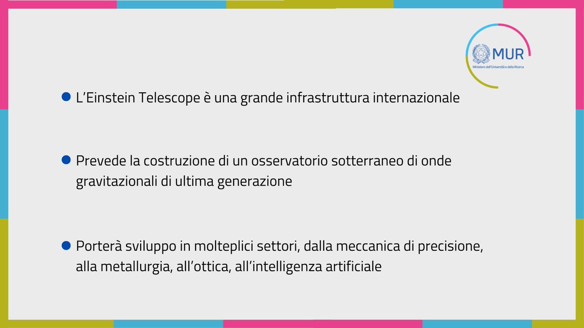 <a href="/BerniniAM/">Anna Maria Bernini 🇮🇹</a> <a href="/INFN_/">INFN</a> <a href="/ETinItalia/">Giovani per Einstein Telescope in Italia</a> <a href="/GSSI_LAQUILA/">GranSassoScienceInst</a> <a href="/ItalyMFA/">Farnesina 🇮🇹</a> Ne faranno parte anche Ettore Sequi, Segretario generale <a href="/ItalyMFA/">Farnesina 🇮🇹</a> 
Marica Branchesi e Fernando Ferroni, scienziati del <a href="/GSSI_LAQUILA/">GranSassoScienceInst</a> , e Antonio Zoccoli, Presidente dell’<a href="/INFN_/">INFN</a>