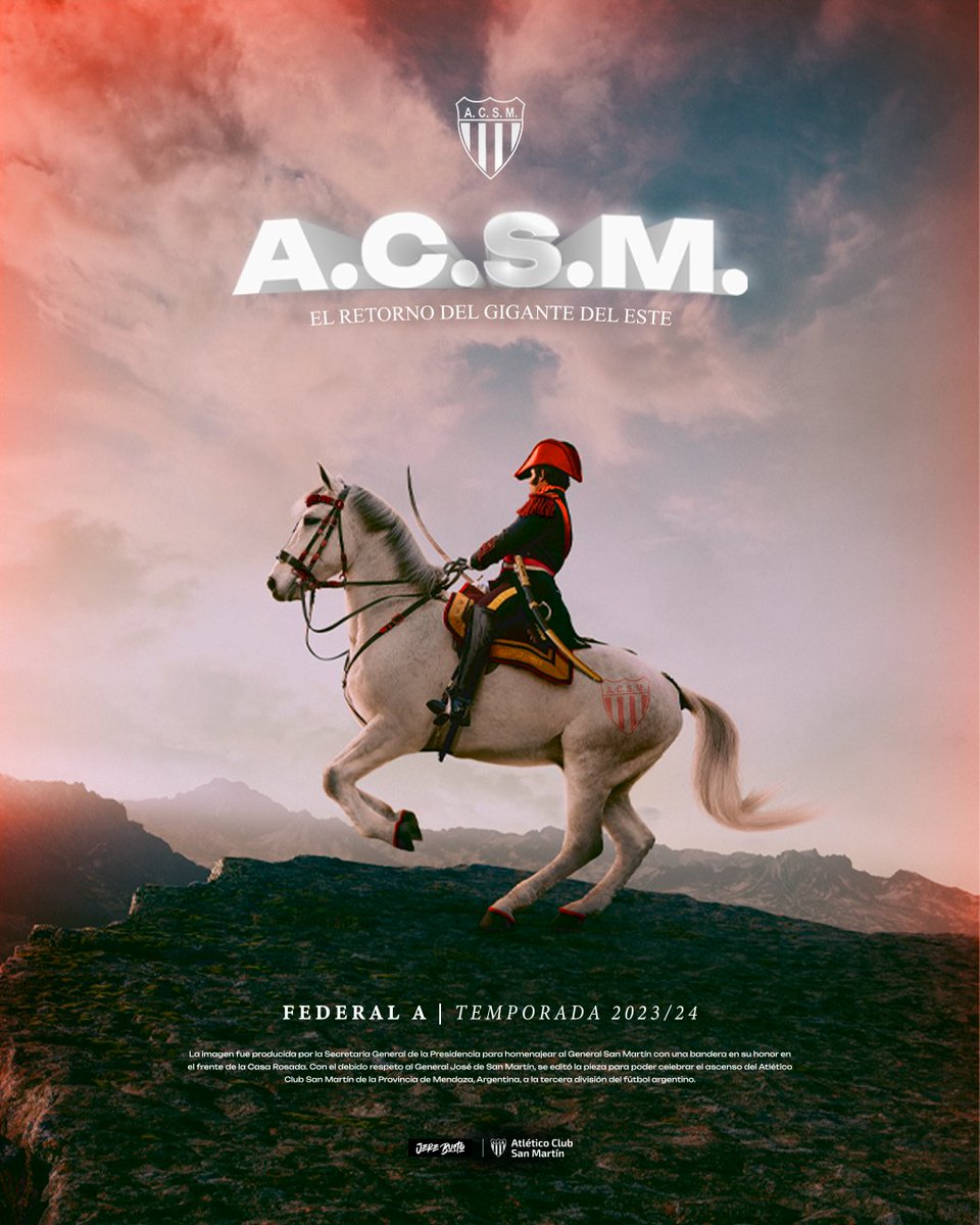 🧑🏻‍💻⭐️ El General debe estar orgulloso.

🇵🇪 <a href="/acsmmza/">Atlético Club San Martín de Mendoza</a> vuelve al Torneo 𝙁𝙀𝘿𝙀𝙍𝘼𝙇 𝘼 después de 16 años.

¡CHAPEAU! 🦁