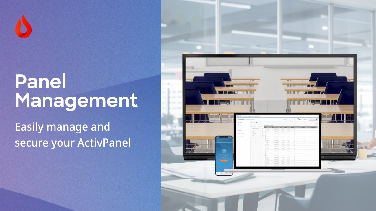 With the #ActivPanel, #ITadministrators can remotely apply updates and supervise panel #security. Learn how you can easily safeguard your devices with #Promethean #panelmanagement: bit.ly/3qCEunE
