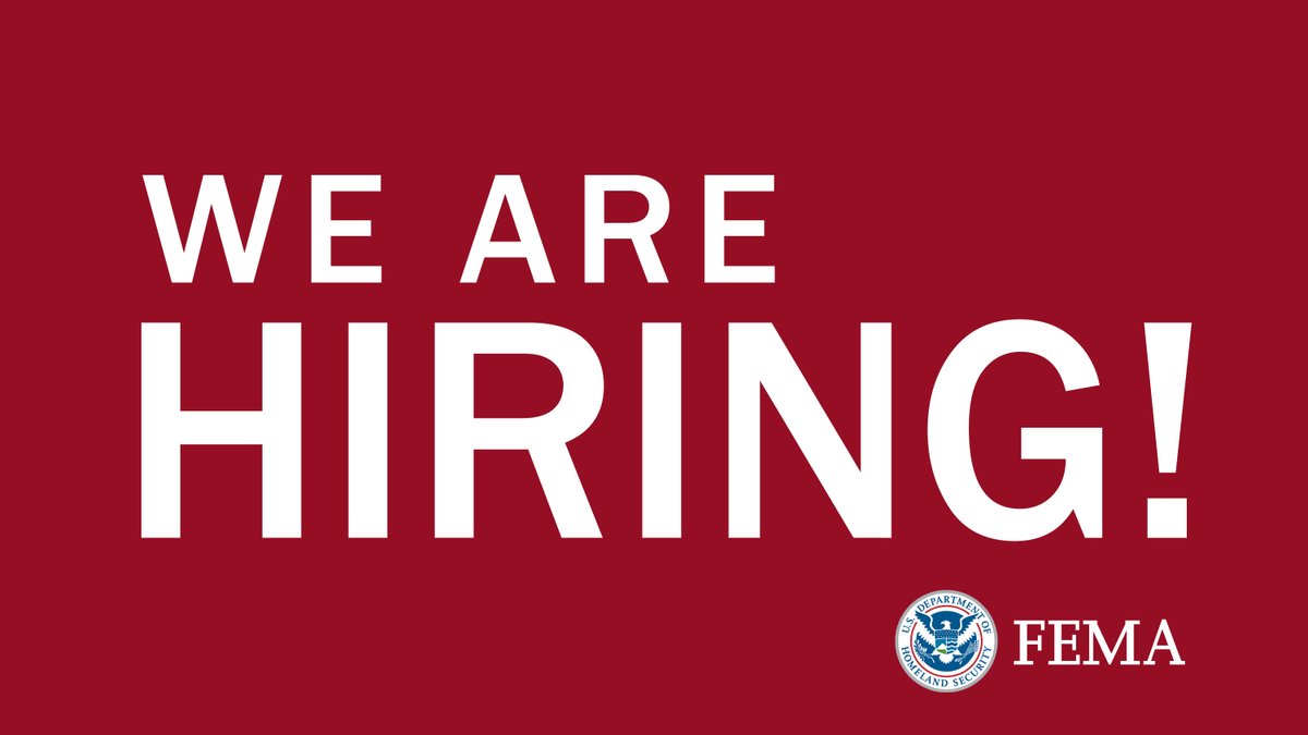 We are hiring Federal Coordinating Officers in several locations! FCO's lead federal representatives during disasters to make sure the state has what they need to recover. The application period for these leadership positions is open until 2/15. Apply: usajobs.gov/job/702347100