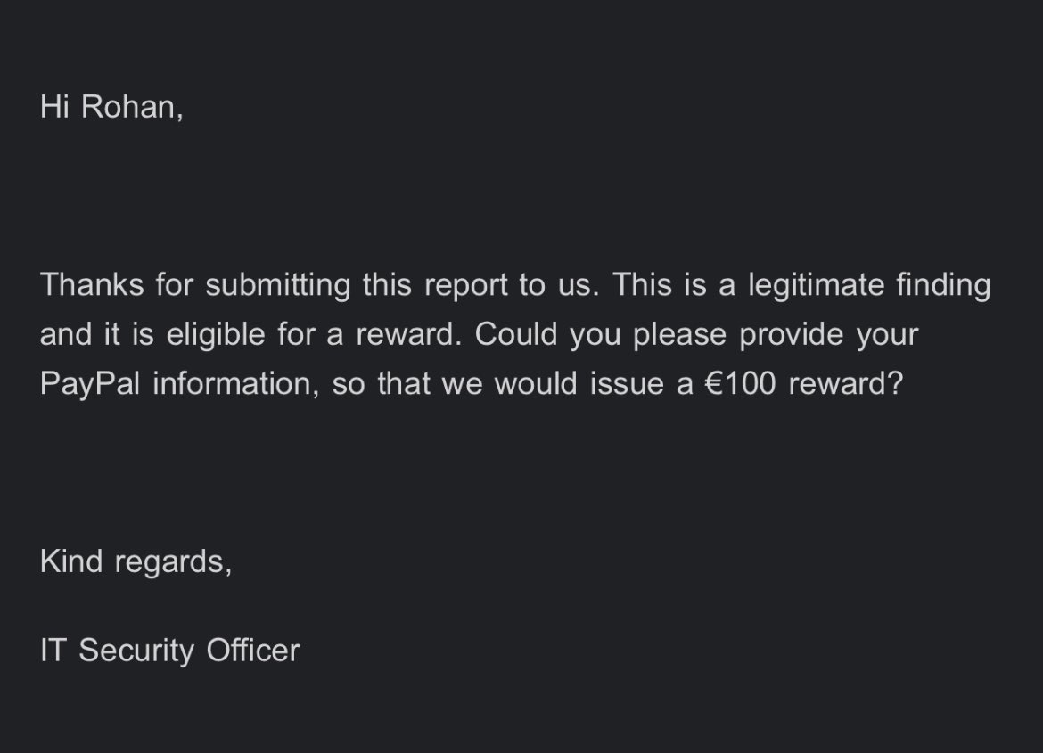 Rohan_Lew's tweet image. BACK IN THE GAME 💻
Reward:100€

#bugbounty #cybersecurity #hackinglife