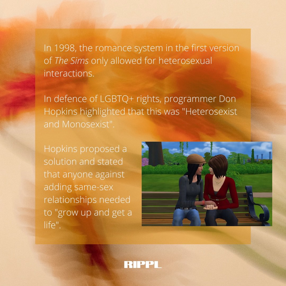 rippl_ed's tweet photo. LGBT+ History Month: Behind the Lens 🎥

In the spotlight today is Don Hopkins, artist and programmer for The Sims video games. Swipe for his story ⬇️ https://t.co/emyy3FB1cb