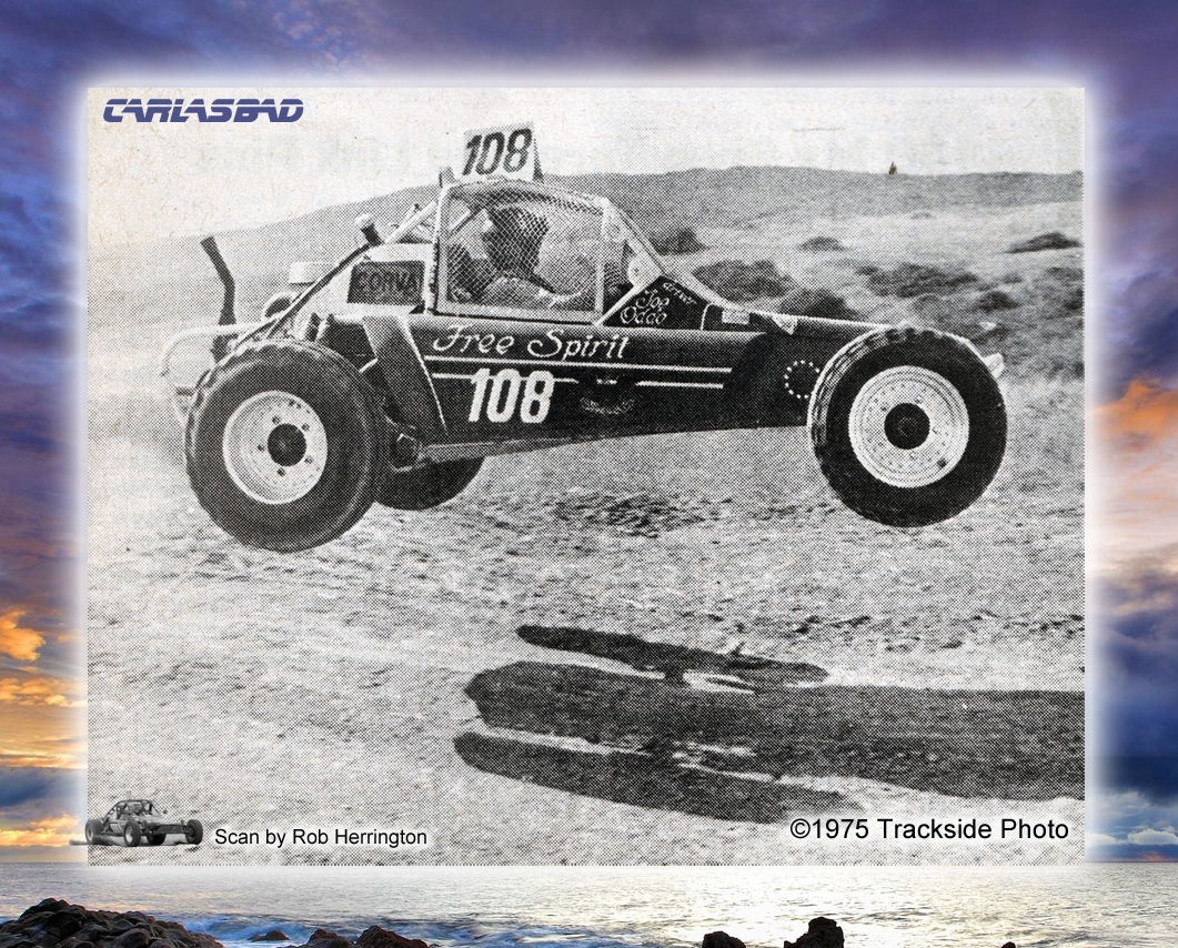#ThrowbackThursday 1975 - Carlsbad. Jean Schmitthammer rolled this 2180 Hi-Jumper on Saturday (practice) and she returned on Sunday to finish in Class 1. Photo credit: ©Trackside Photo. Legends live at ormhof.org #TBT #ORMHOF #HallofFame #offroadracing