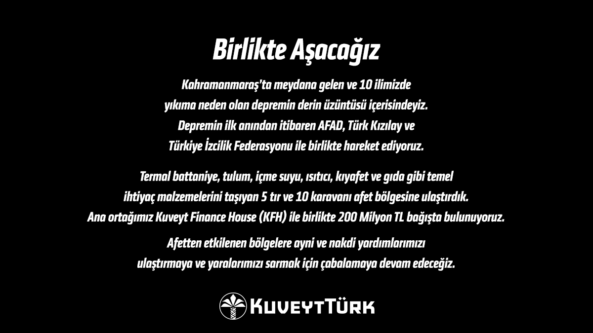 kuveytturk's tweet photo. Kalbimiz ve dualarımız deprem bölgesindeki vatandaşlarımızla. https://t.co/zqZBKOGWnM