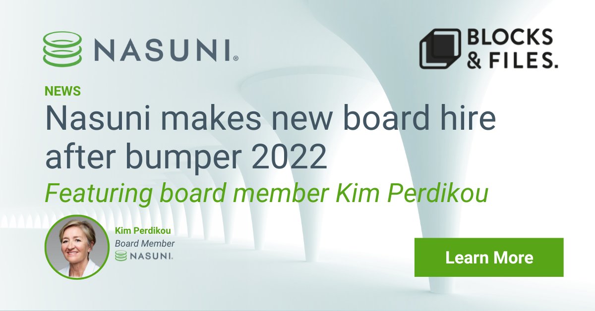Nasuni's tweet image. Blocks &amp;amp; Files&apos; @Chris_Mellor discusses @Nasuni&apos;s recent momentum, from hitting $100M in ARR to appointing Kim Perdikou to their board of directors. Learn more in @BlocksandFiles latest article: bit.ly/3lnk5nl #nasuni #filedataservices #technews #growth #cloudnative