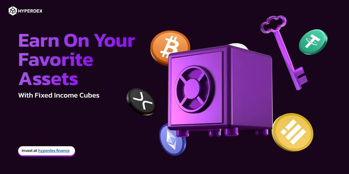Secure a safe &amp; set return on select crypto deposits via Hyperdex Fixed Income Cubes🔒🟪

Simply: 

1️⃣ Select and deposit 🔍
2️⃣ Wait ⏰
3️⃣ Collect profit on expiry 📈

Visit hyperdex.finance to start today!💻
