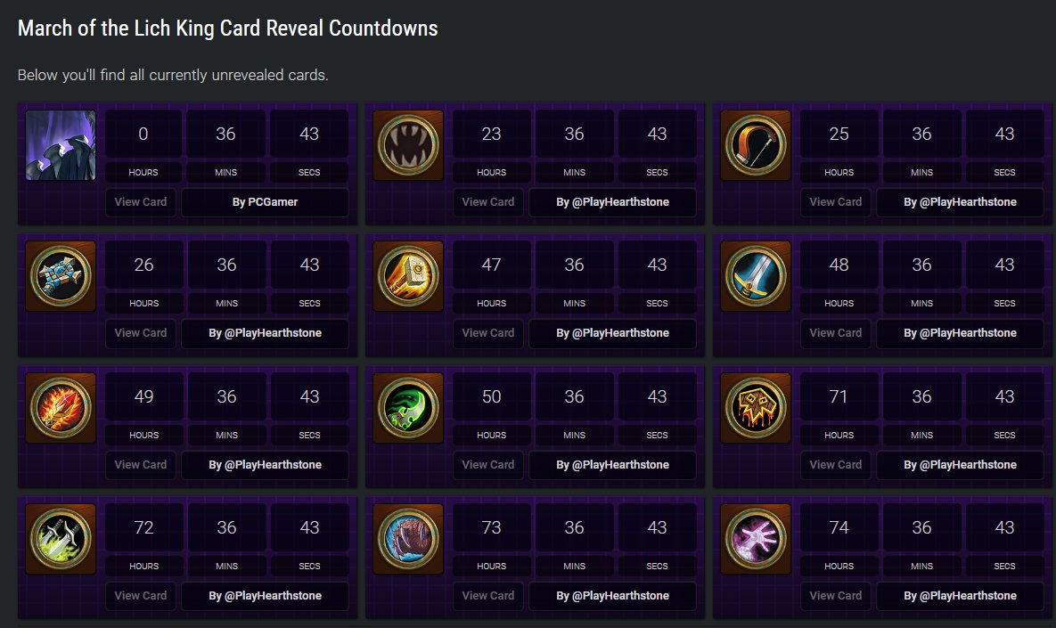 Out of Cards Hearthstone on Twitter: “Countdowns for Return to #