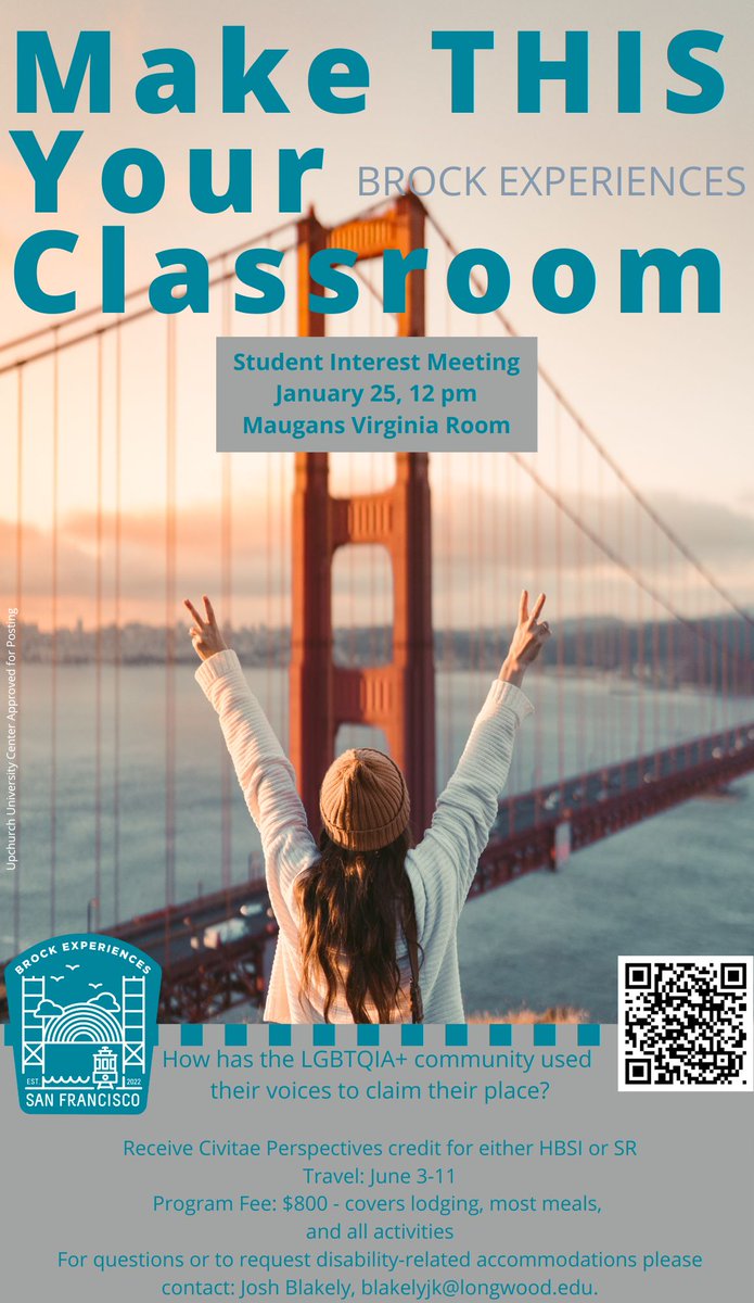 Longwood_BES's tweet photo. Students, are you interested in a transformational, life-changing experience? Consider applying for one of the Brock experiences led by BES faculty members, Dr. Labosier and Dr. Beach. Scan the QR codes on the images below or click the link to learn more! https://t.co/bRRXpmT9TM https://t.co/Fw7e9rccmx
