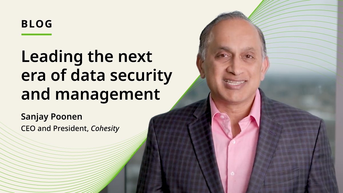 Our CEO <a href="/spoonen/">Sanjay Poonen</a> reflects on his first 6 months: 
"At Cohesity, we're differentiating ourselves with the 3 S's: scale, simplicity, and security. We're consumer simple and enterprise secure, Google scale with Apple-like simplicity.” cohesity.co/40Lh7sO
#datasecurity