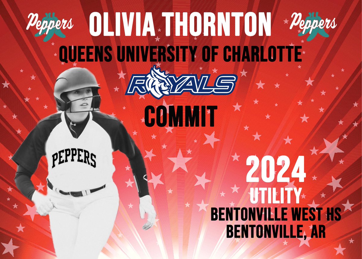 KC Pepper Commits

Congrats Olivia &amp; family as she accepts a scholarship offer to continue her ed &amp; playing career <a href="/ASUNSoftball/">ASUN Softball🥎</a> for DI <a href="/RoyalsSball/">Queens Softball</a> &amp; Coach Schramm

Great pick-up for the Royals!

<a href="/ReportVarsity/">The Varsity Report-NWA</a> 
<a href="/PorterHTP_SC/">Porter Hayes</a> 
<a href="/sportsinkansas/">Sports in Kansas</a> 
<a href="/ExtraInningSB/">EXTRA INNING SOFTBALL</a> 
<a href="/Los_Stuff/">Carlos Arias</a>