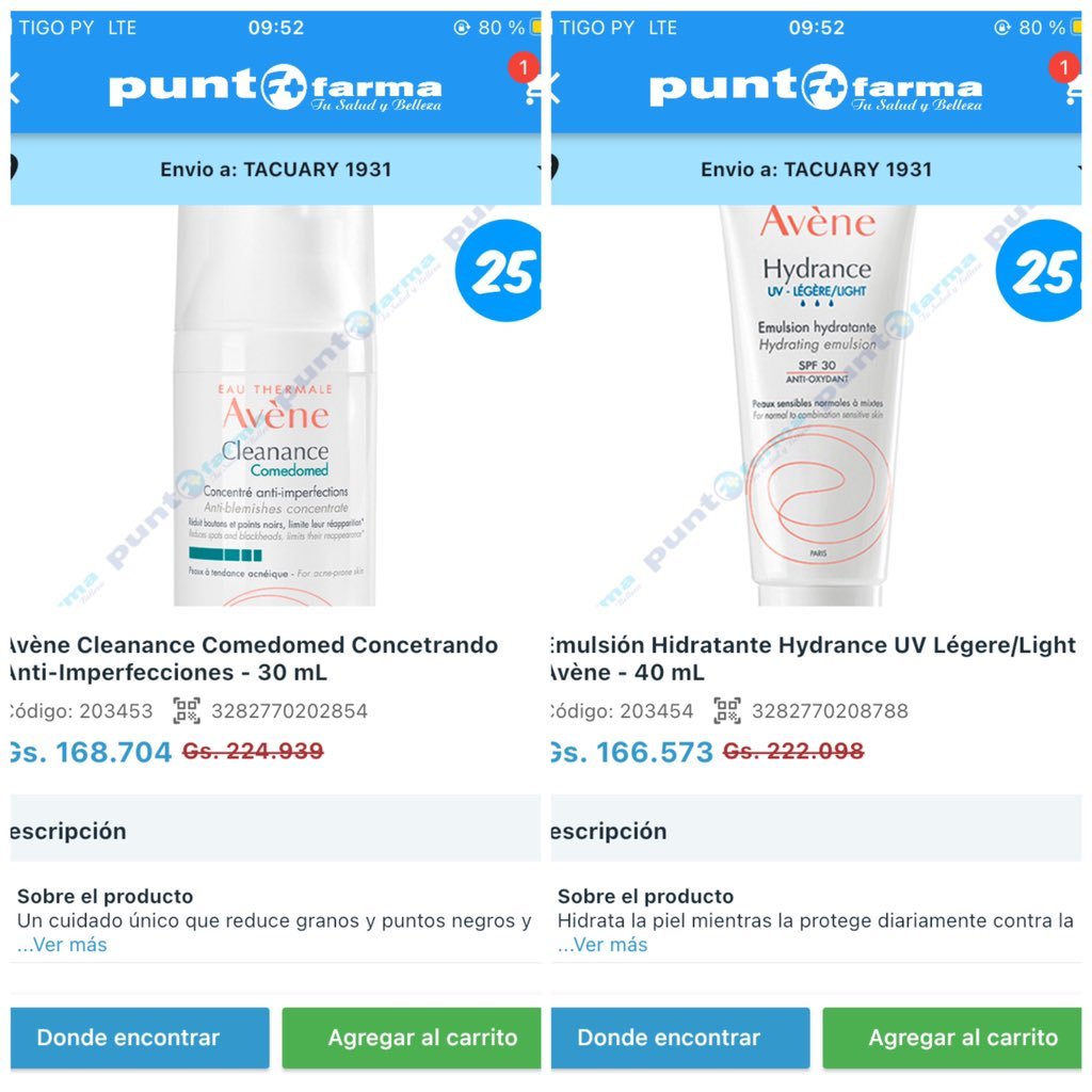SraAhorro's tweet photo. Me acaba de compartir una seguidora la crema de Avene que es muy buena está 134.441 en Champs Elysees y hay varias promos mas si se fijan en ofertas. 
(Comparación de precios con Punto Farma) https://t.co/H0esu3Pdpd