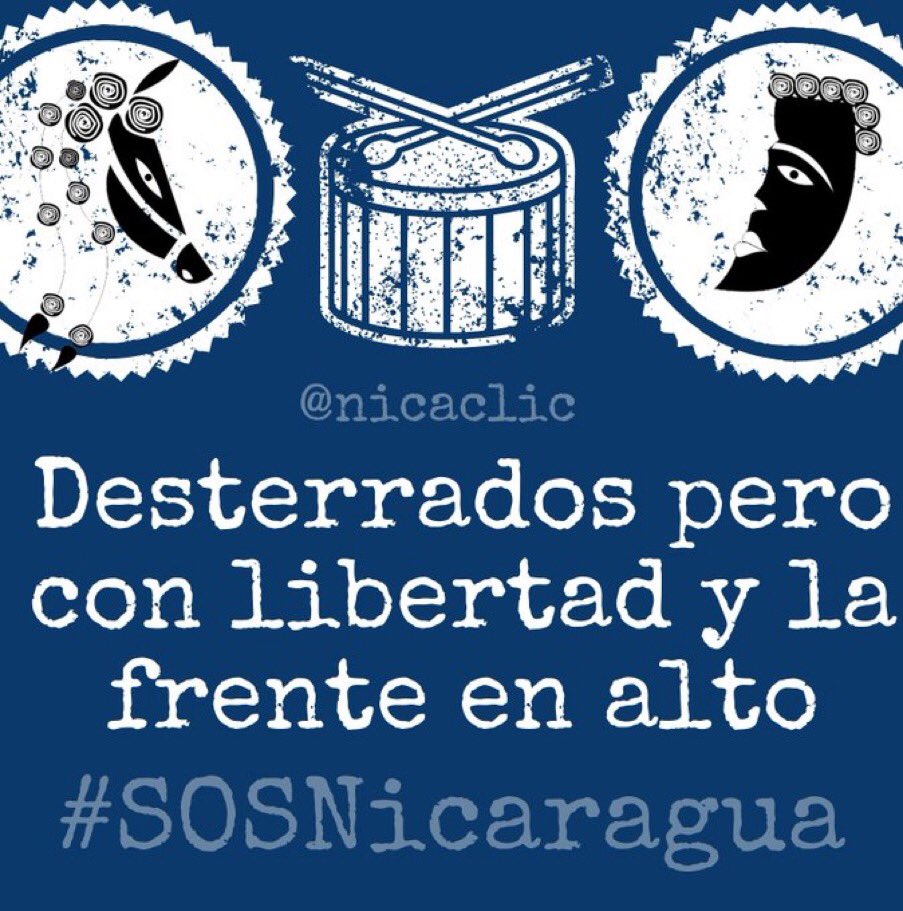 MNAPueblosB's tweet photo. Desterrados pero con la frente en alto , y en libertad 
#SOSNicaragua https://t.co/7pbFAVS4hG