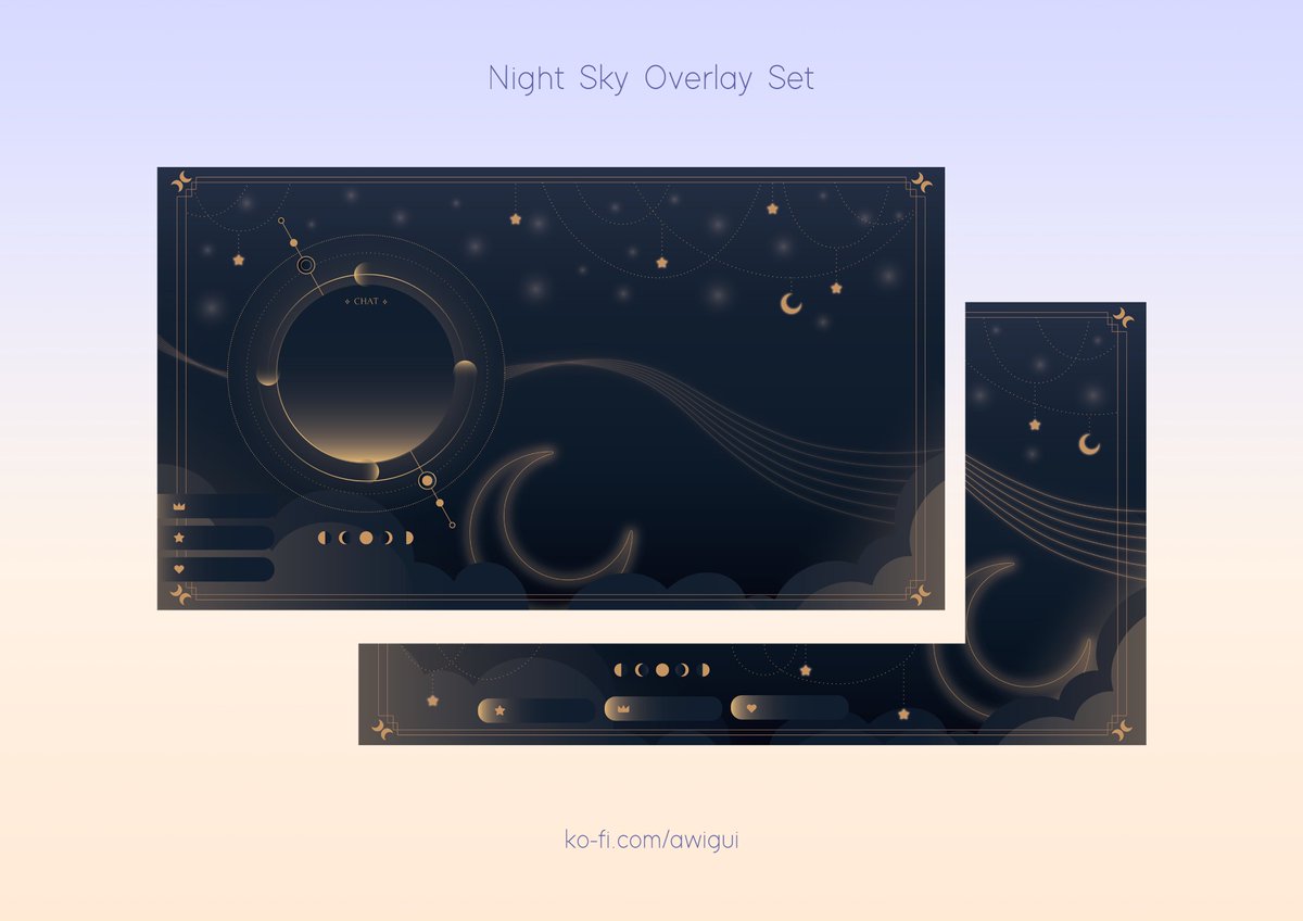 _awigui's tweet image. FREE TO USE Night Sky Overlay set! •  Just Chatting Overlay, ScreenShare Overlay, Starting Soon, Be Right Back and Stream Ending Screens ✨ 
shares are appreciated!

• ko-fi.com/s/19bcabe31c

#Vtuber #ENVtuber #VTuberUprising #VTuberAssets
