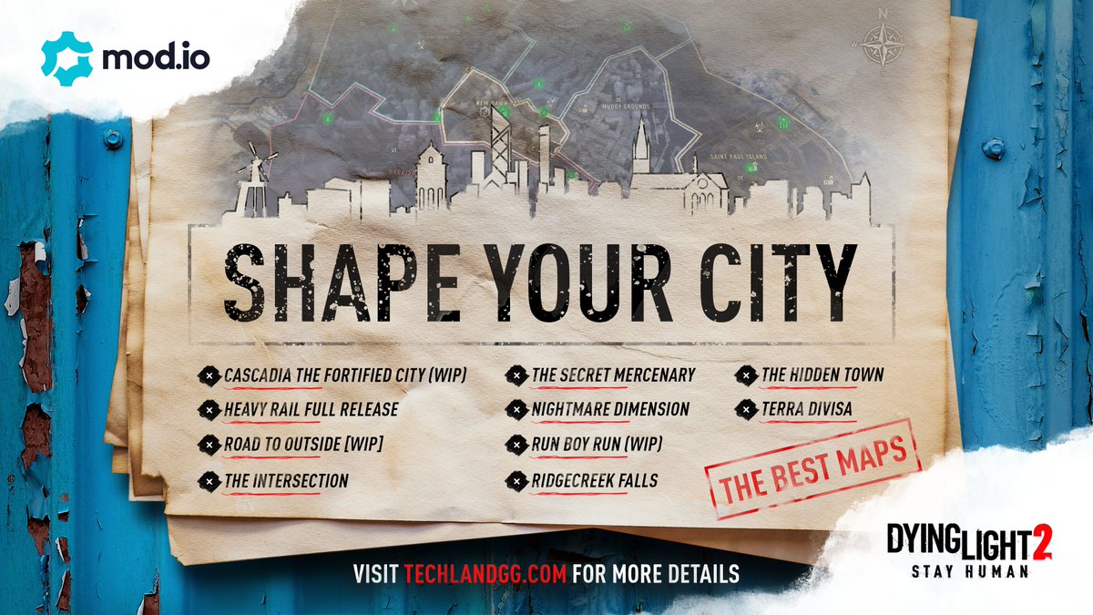TechlandGames's tweet image. We followed with great interest the maps created in our contest with @modiohq and today we are happy to present you the winning projects!

Got to 👉 techlandgg.com/goodies/shapey… and see the maps awarded in the Shape Your City Contest 🏆

#DyingLight2 #ModIo #CommunityMaps
