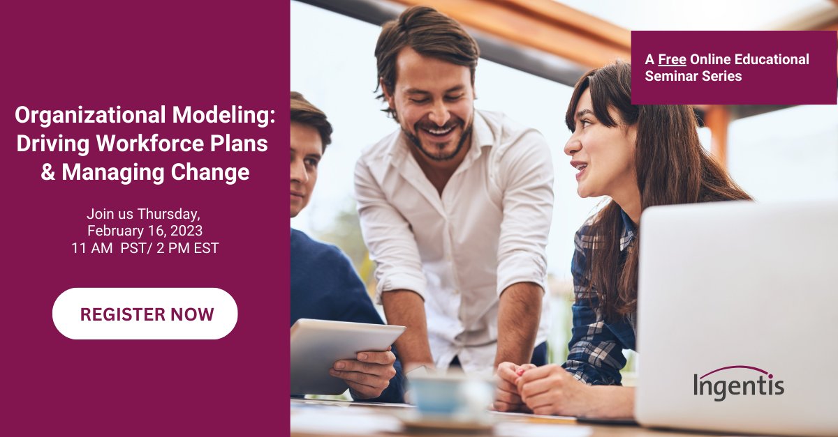 ingentisgmbh's tweet image. Join us in our FREE Educational Seminar Series! In this session, you will explore how modeling can facilitate the execution and decision-making process of #WorkforcePlanning 💡

Register now ➡ bit.ly/3xbnMit

#OrganizationalModeling #OrganizationalChange