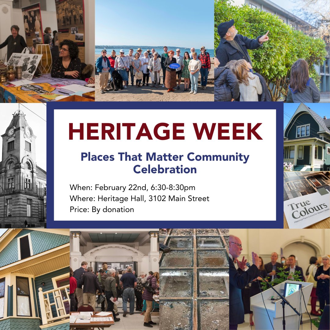 Chinatown_SC's tweet photo. Join us at Heritage Hall on Feb 22 evening for the @VanHeritage #PlacesThatMatter Community Celebration! This family-friendly event will feature storytelling, music, table displays, and light refreshments.
Tickets: https://t.co/ohYpFD6YsP
#VancouverHeritage#HeritageWeek https://t.co/zoxW5JFpfZ