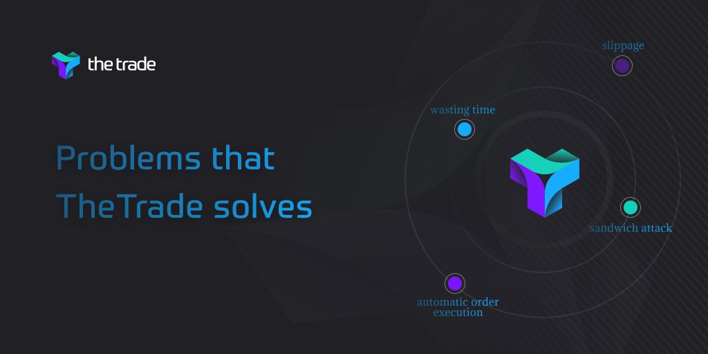 TheTradeOrg's tweet image. Automated limit orders at TheTrade solve problems such as:
- wasting time waiting for a liquidity transfusion
- slippage
- sandwich attack
- automatic order execution

We have achieved a solution to these problems by integrating with Uniswap v3 smart contracts.