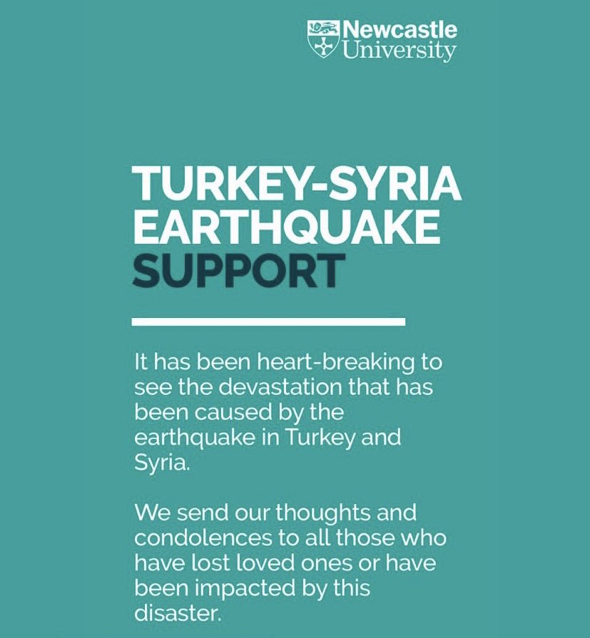 The vigil will be hold tomorrow at 3pm outside NUSU #TurkeySyriaEarthquake