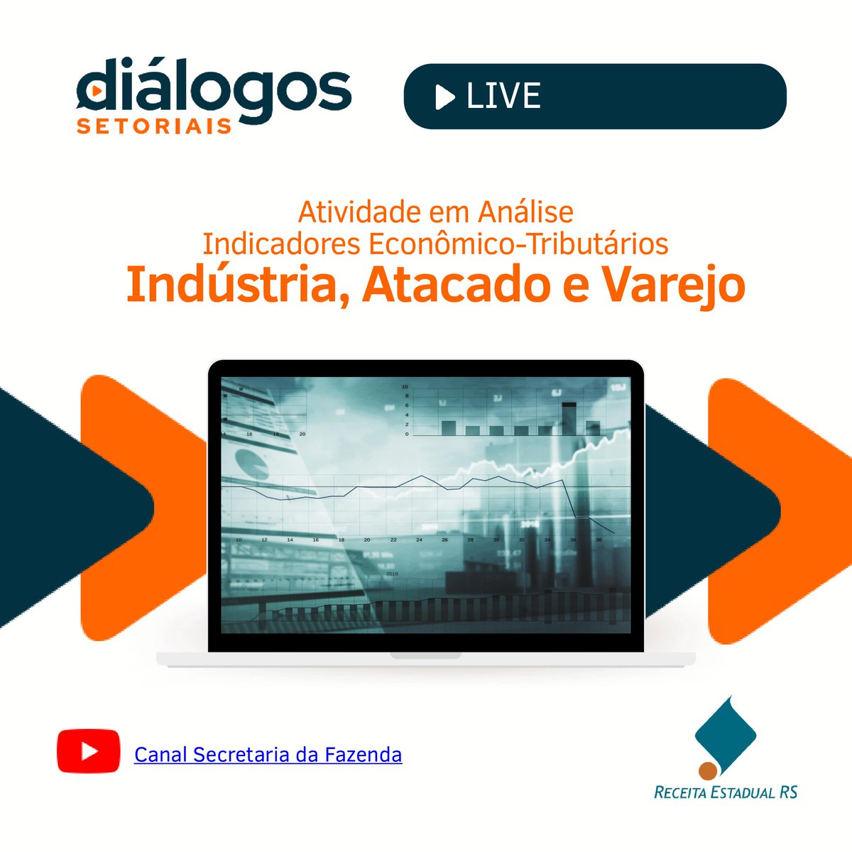 CORECON4REGIAO's tweet photo. A Secretaria da Fazenda do RS (Sefaz-RS) promoverá, no dia 6 de março, às 19h, a live "Diálogos Setoriais", com objetivo de apresentar e debater acerca dos resultados apresentados nos indicadores econômico-tributários do estado.

Leia mais em: https://t.co/nPFonyAblr https://t.co/hH2RRRcKA1