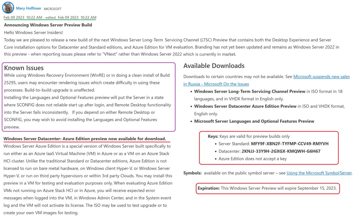 WZorNET's tweet image. ✌️👩‍💻Microsoft rolls February 9, 2023 NEW build of the Windows Server vNext #LTSC and Server Datacenter Azure Edition 🏗️#InsiderPreviewBuild /25295.1000.rs_prerelease.230203-1346/ that contains both the #DesktopExperience + #ServerCore installation options👉techcommunity.microsoft.com/t5/windows-ser…