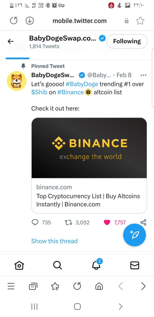 Soruosh20's tweet photo. #BabyDogeCoin· https://t.co/4JYLHvvSQC