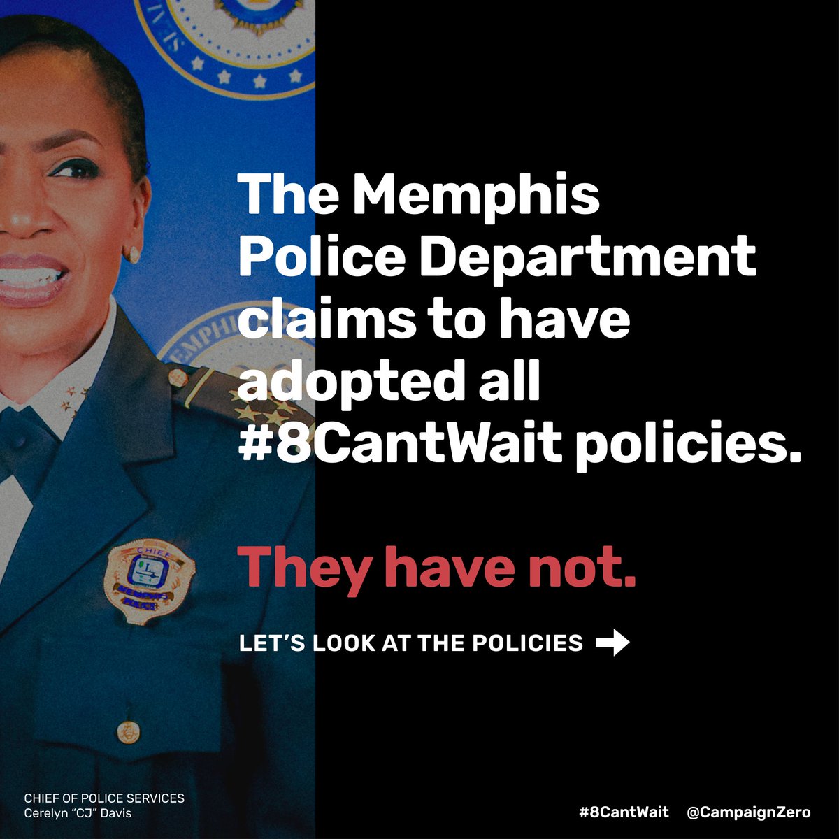 The Memphis Police Department claims to have adopted all #8CantWait policies.

They have not.

Scroll through our thread to look at the policies ⬇️